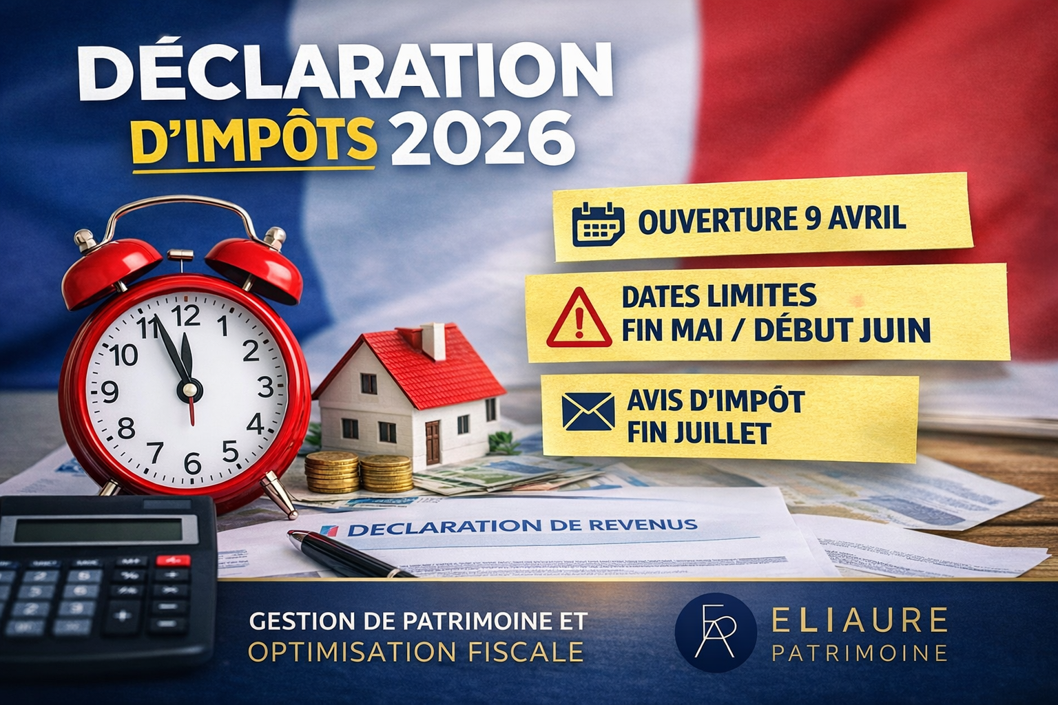 Eliaure Patrimoine - Gestion de patrimoine - Optimisation fiscale - Nancy - Déclaration de revenus 2026